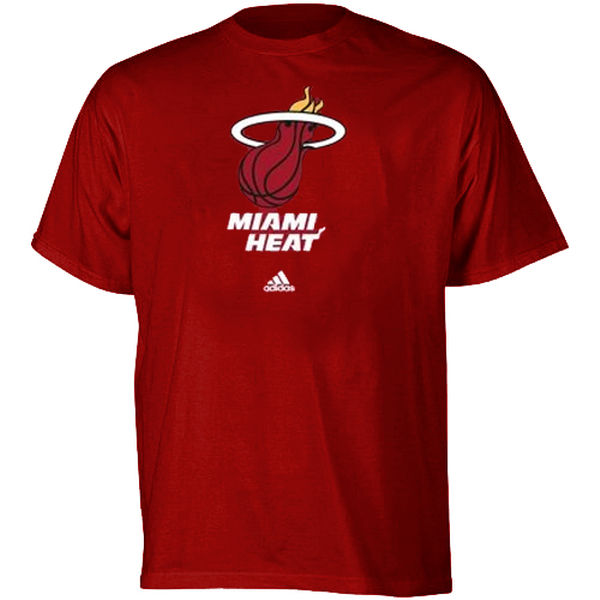 NBA Men adidas Miami Heat Full Primary Logo TShirt Red->->Sports Accessory